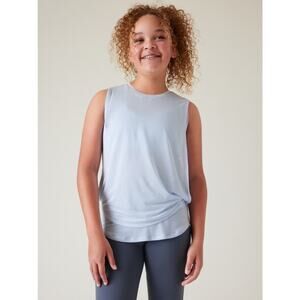 Athleta Girl Double Dutch Tank Top XXL 16 Blue Double Layer Breathable Logo